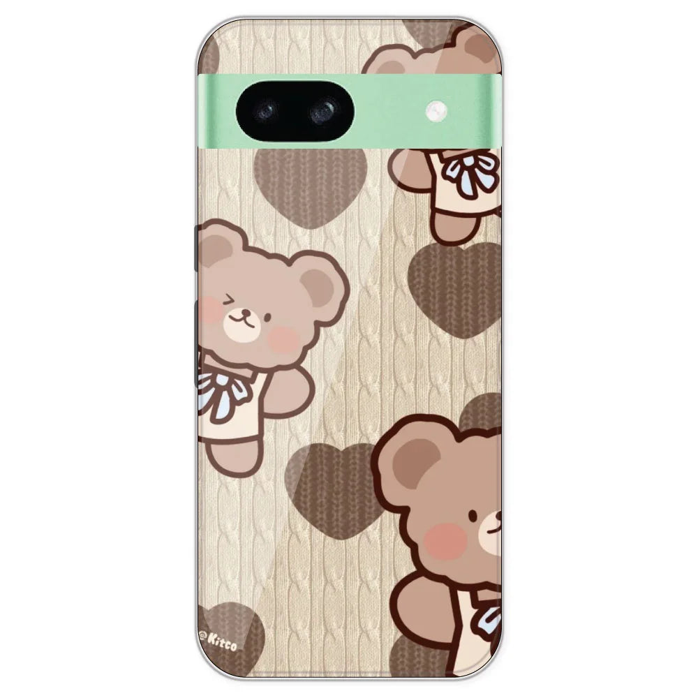 Teddy Heart - Printed Silicone Case For Google Pixel 8A