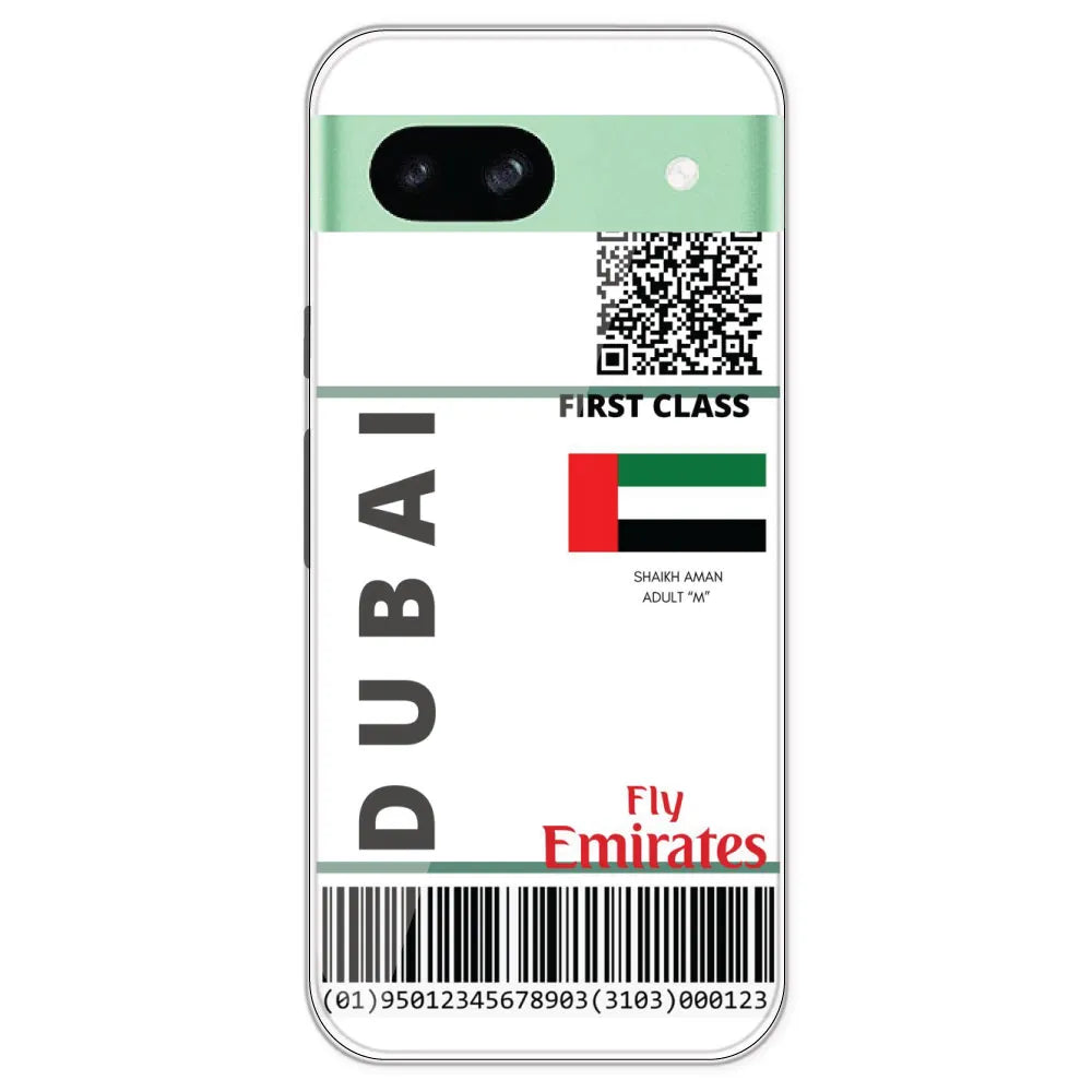 Dubai Ticket - Clear Printed Silicone Case For Google Pixel 8A