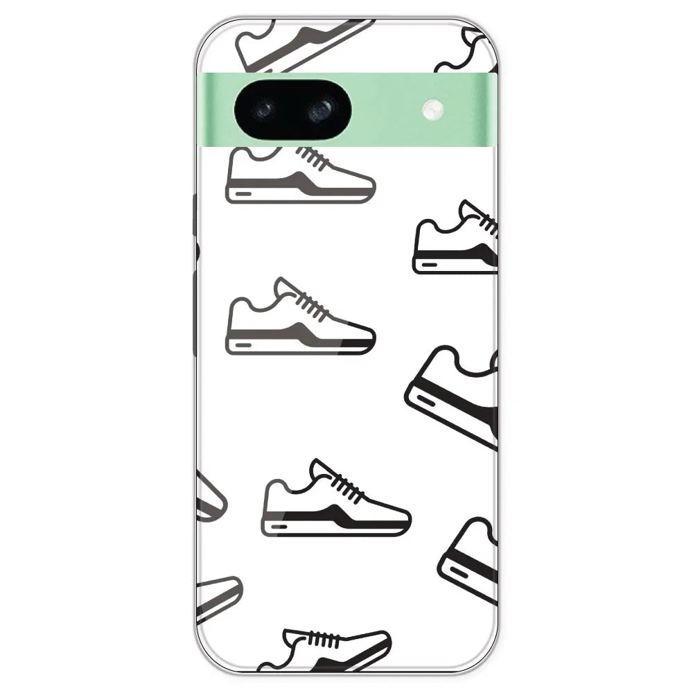 Black Sneakers - Clear Printed Silicone Case For Google Pixel 8A