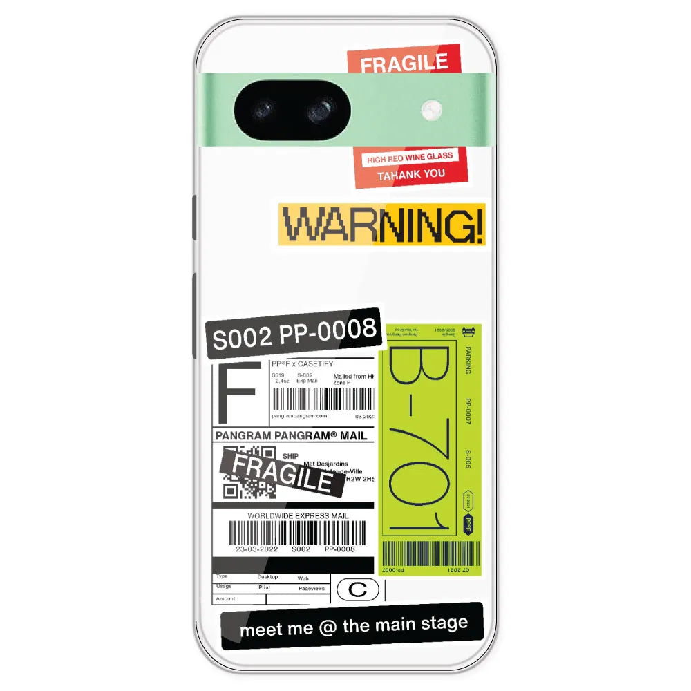 Fragile Labels - Clear Printed Silicone Case For Google Pixel 8A