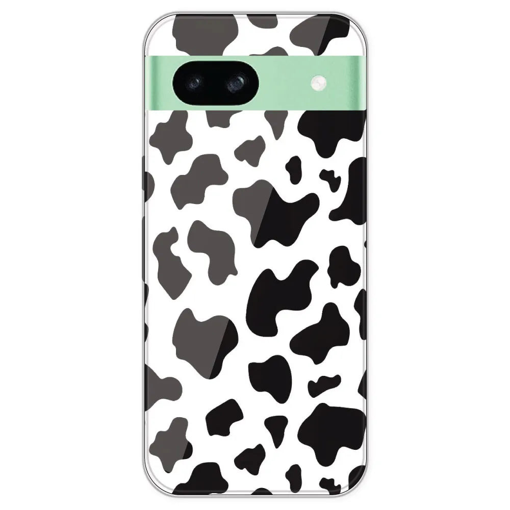 Cow Print - Clear Printed Silicone Case For Google Pixel 8A