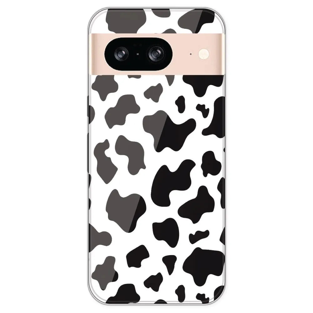 Cow Print - Clear Printed Silicone Case For Google Pixel 8