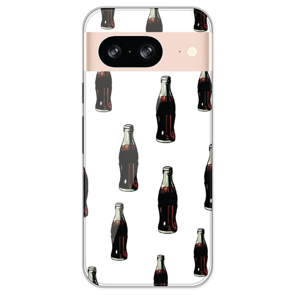 Soft Drinks - Clear Printed Silicone Case For Google Pixel 8