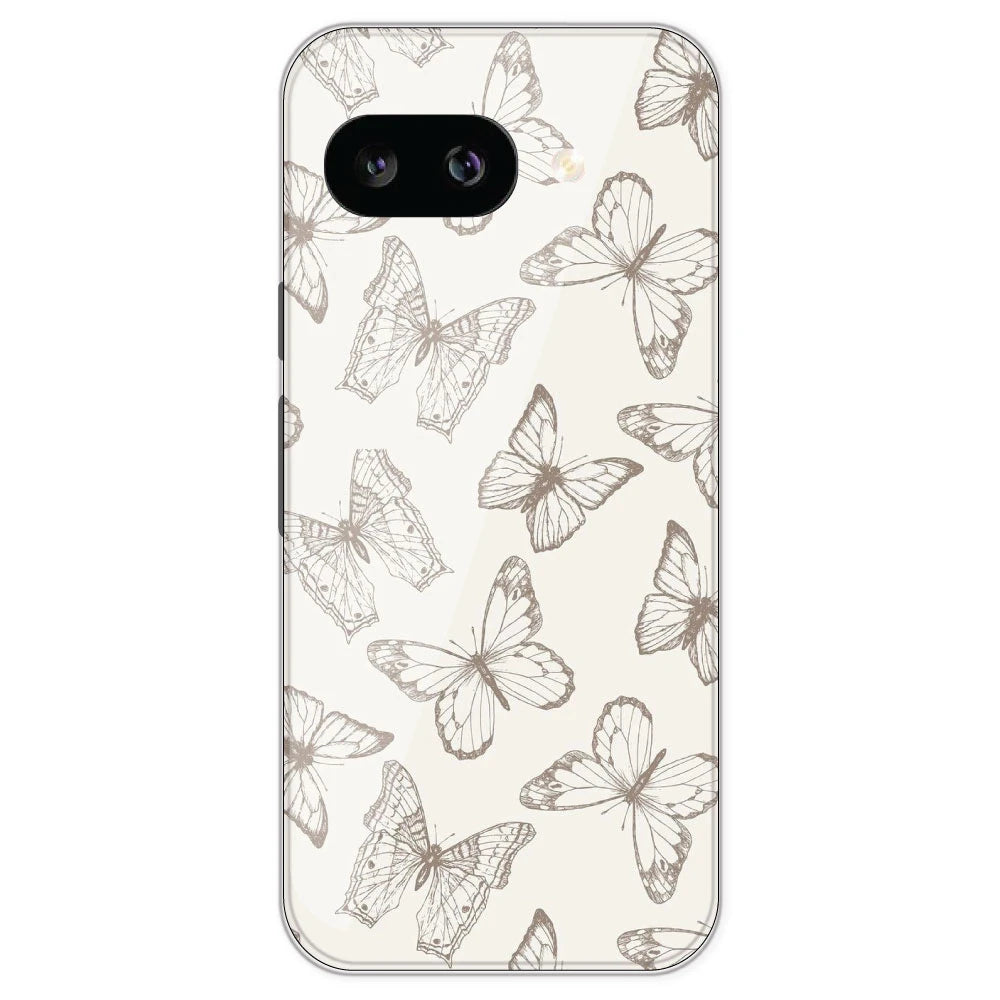White Butterflies - Printed Silicone Case For Google Pixel 9A