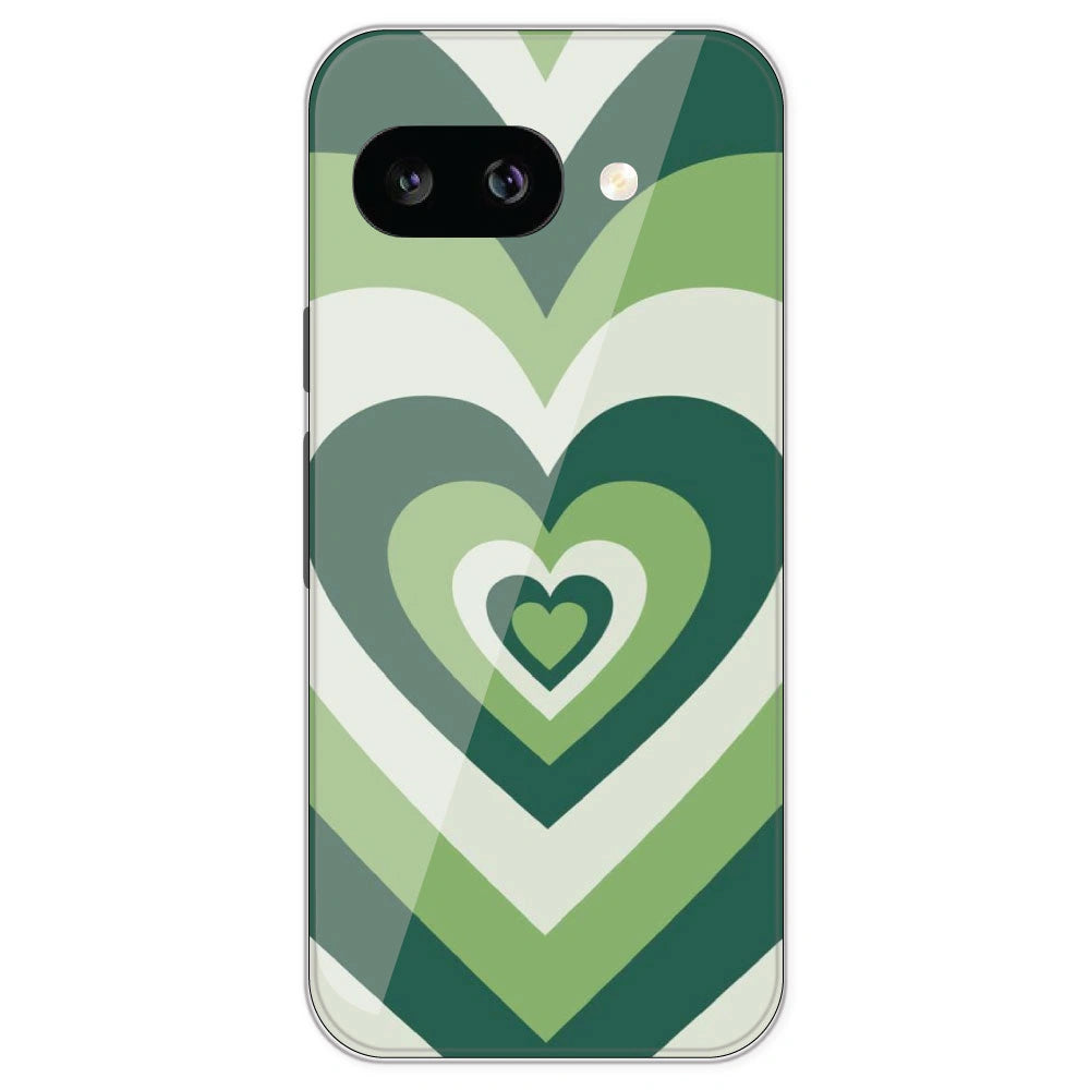 Dark Green Hearts - Printed Silicone Case For Google Pixel 9A