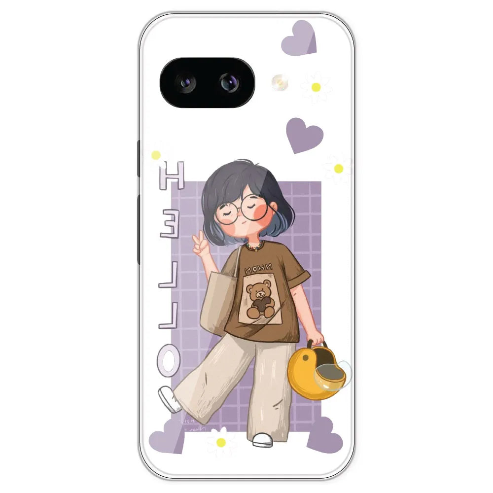 Introvert Girl - Clear Printed Silicone Case For Google Pixel 9A