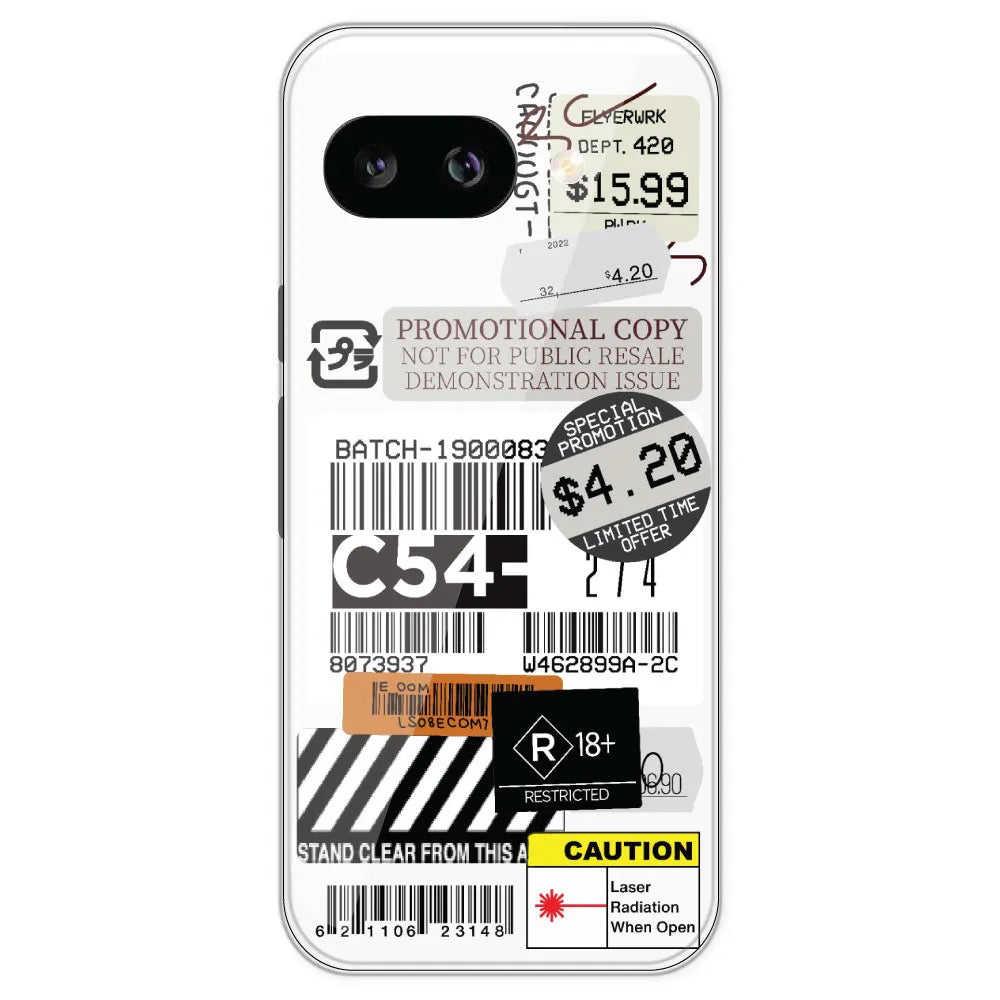 Labels - Clear Printed Silicone Case For Google Pixel 9A