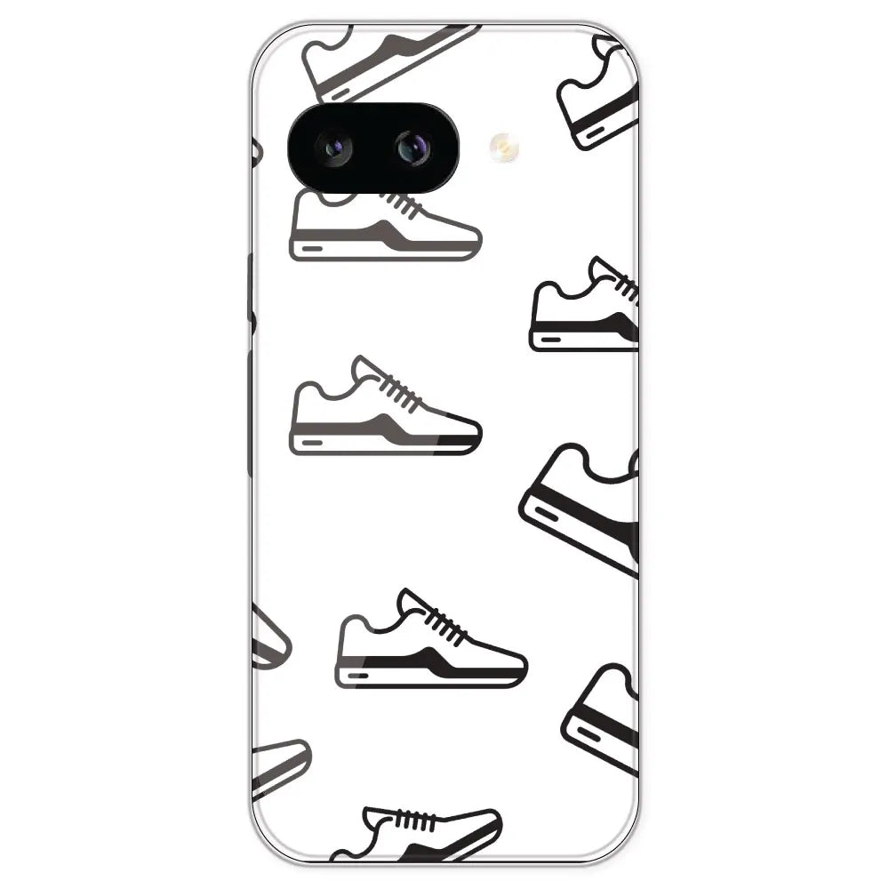 Black Sneakers - Clear Printed Silicone Case For Google Pixel 9A