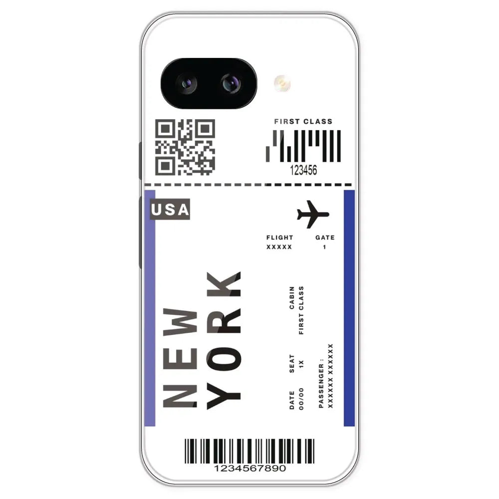 New York Ticket - Clear Printed Silicone Case For Google Pixel 9A