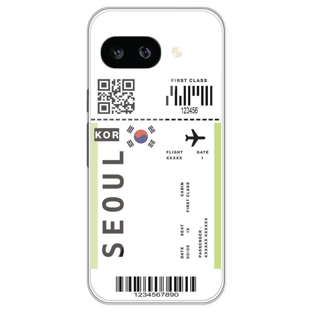 Seoul Ticket - Clear Printed Silicone Case For Google Pixel 9A