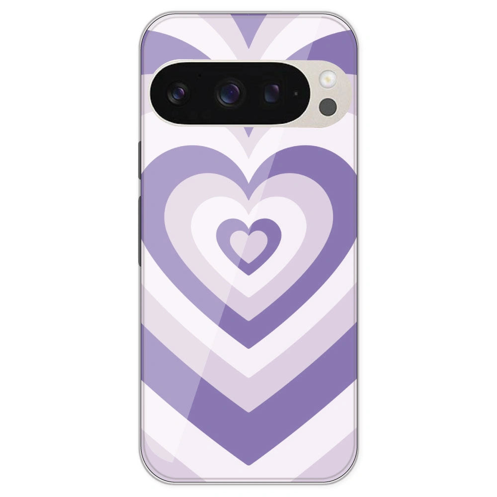 Dark Purple Hearts - Printed Silicone Case For Google Pixel 9 Pro