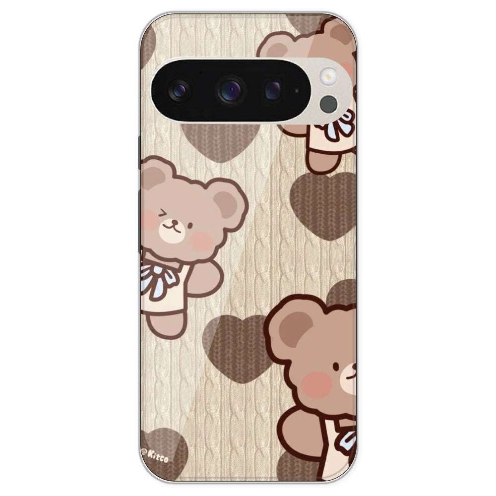 Teddy Heart - Printed Silicone Case For Google Pixel 9 Pro
