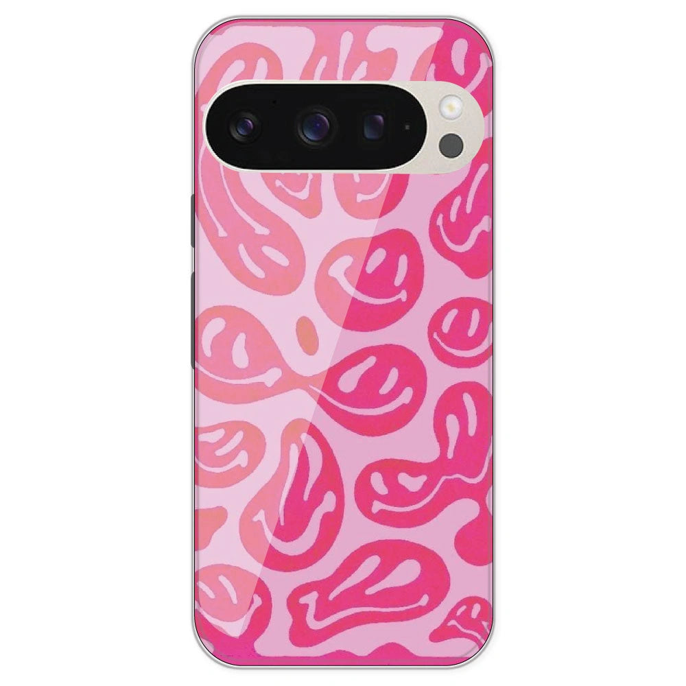 Pink Smilies - Printed Silicone Case For Google Pixel 9 Pro