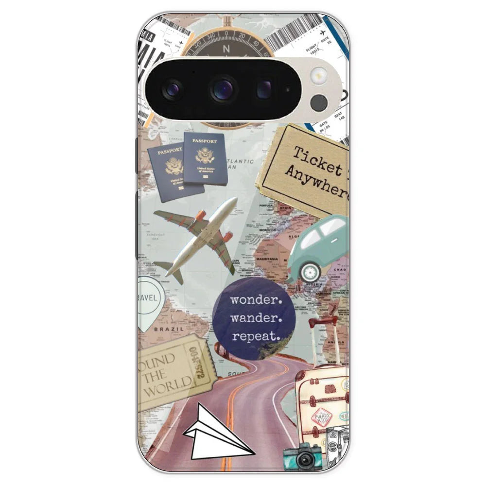 Travel Collage - Printed Silicone Case For Google Pixel 9 Pro