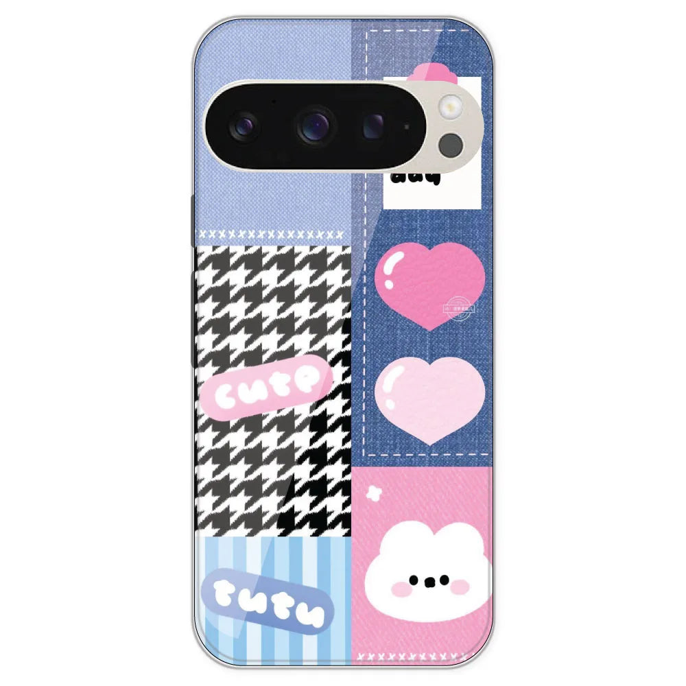Cute Pink Bear Collage - Printed Silicone Case For Google Pixel 9 Pro