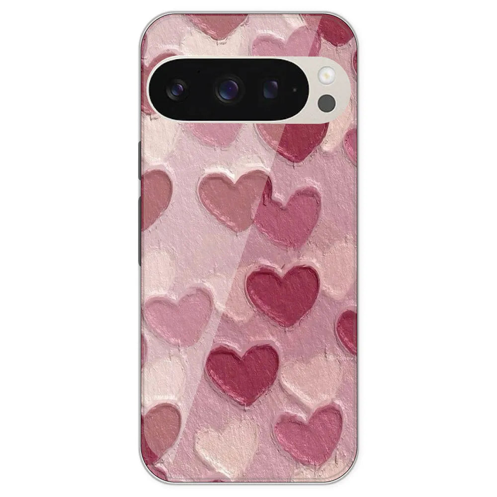Pastel Hearts Love - Printed Silicone Case For Google Pixel 9 Pro