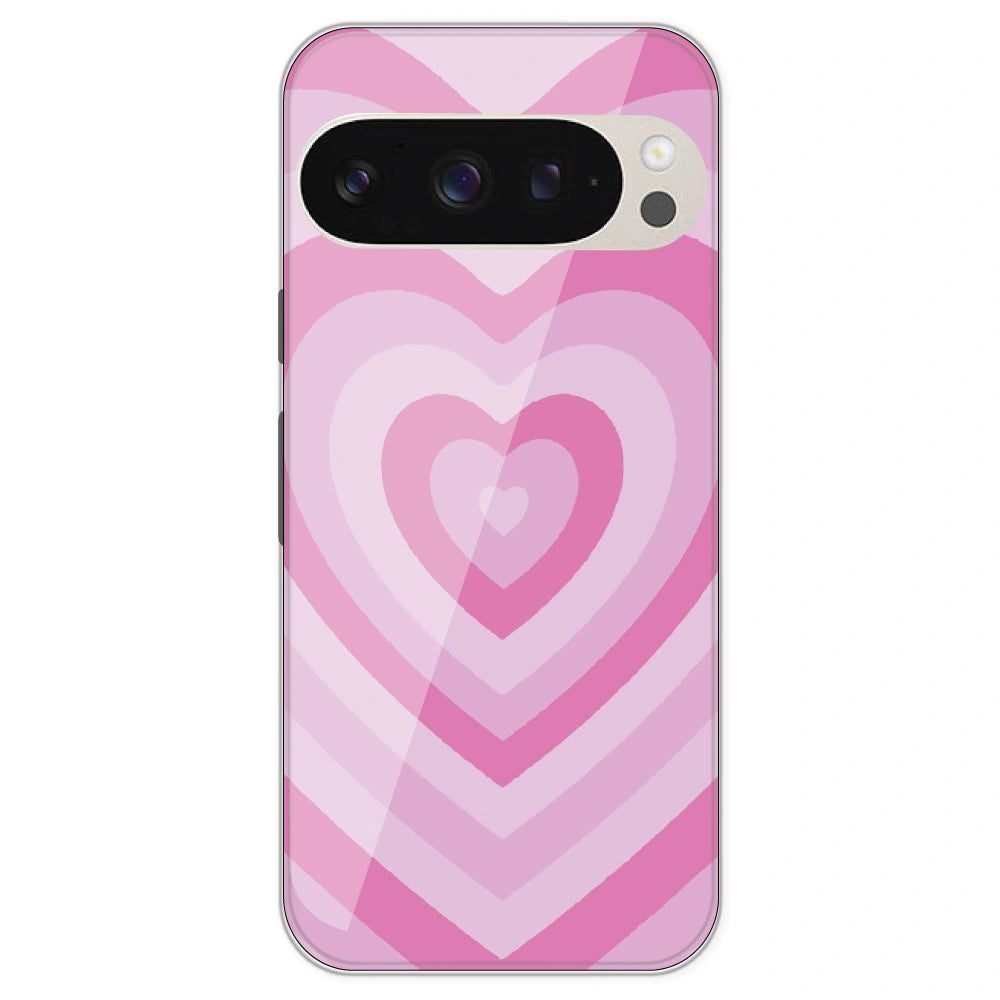 Pink Hearts - Printed Silicone Case For Google Pixel 9 Pro