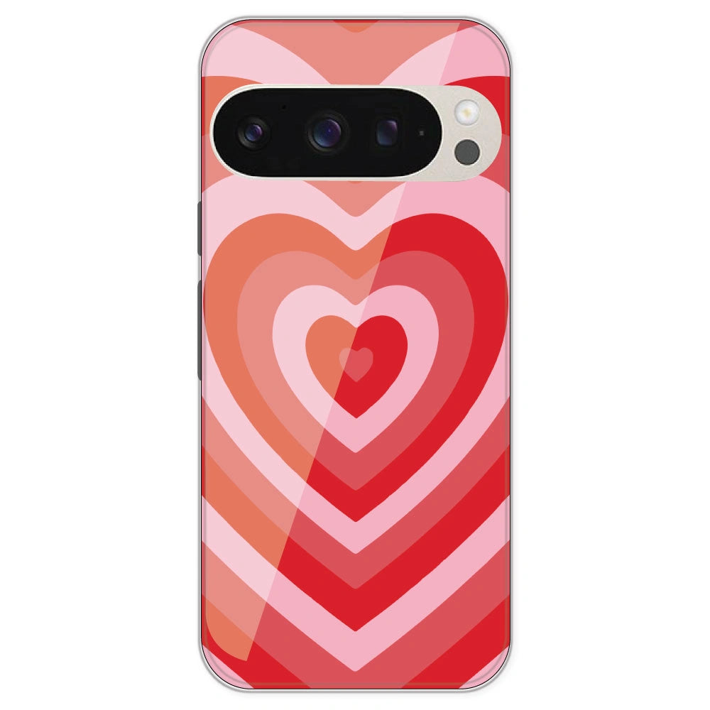 Red Hearts - Printed Silicone Case For Google Pixel 9 Pro