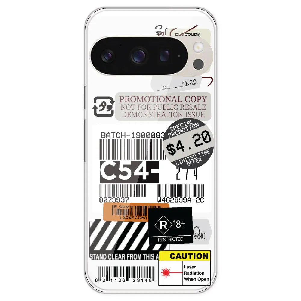 Labels - Clear Printed Silicone Case For Google Pixel 9 Pro
