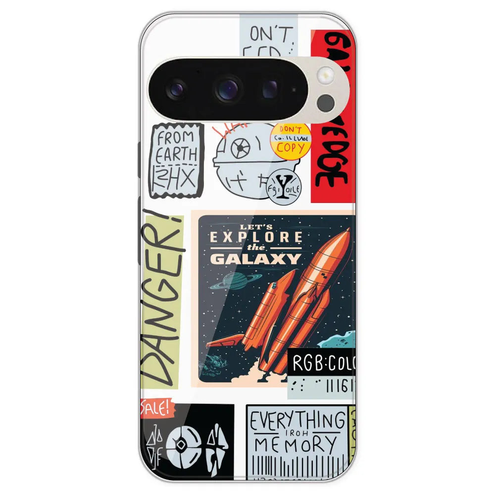 Galaxy - Clear Printed Silicone Case For Google Pixel 9 Pro