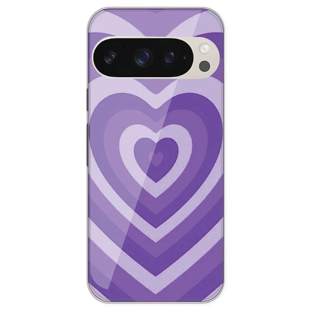 Purple Hearts - Printed Silicone Case For Google Pixel 9 Pro