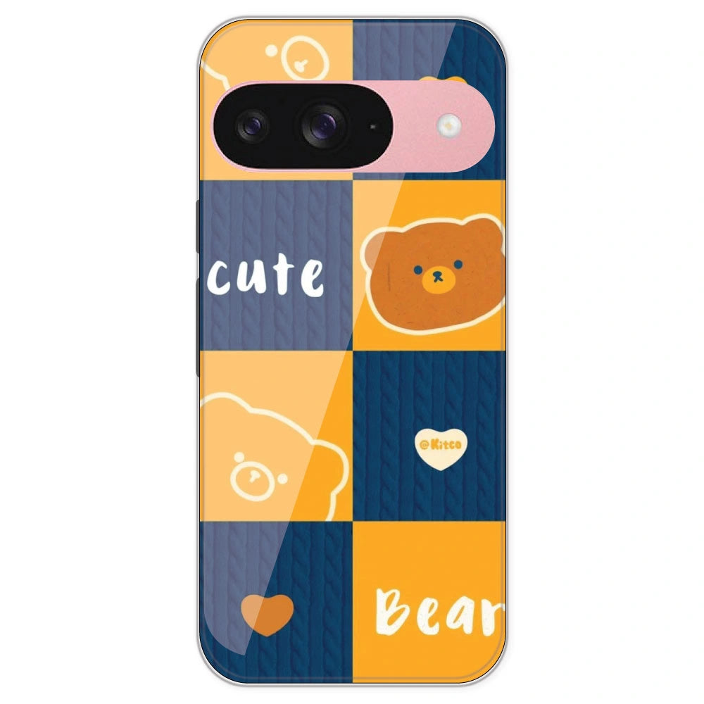 Cute Bear Collage - Printed Silicone Case For Google Pixel 9