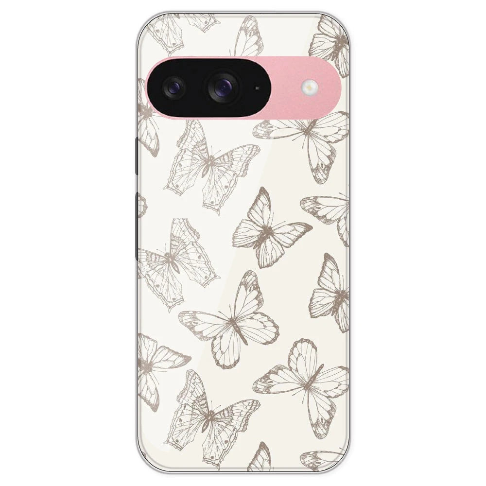 White Butterflies - Printed Silicone Case For Google Pixel 9