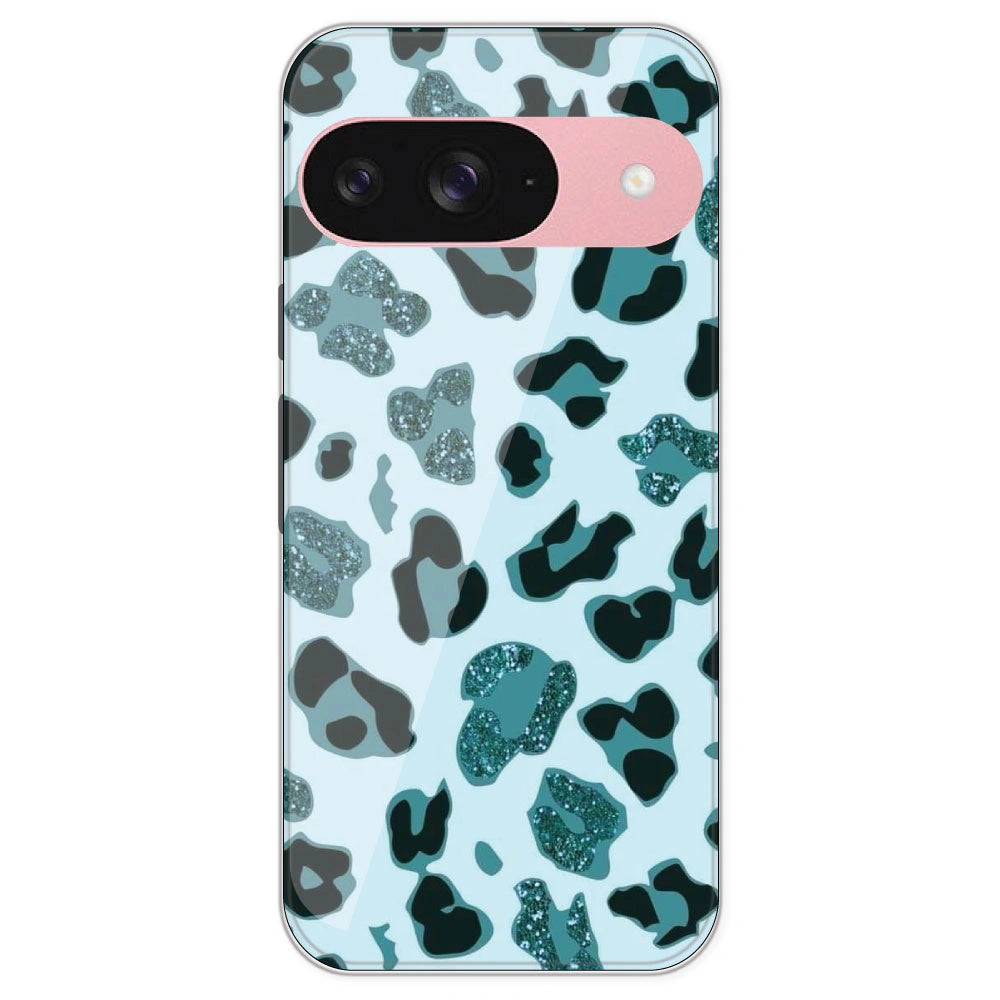 Blue Leopard Glitter Print - Printed Silicone Case For Google Pixel 9
