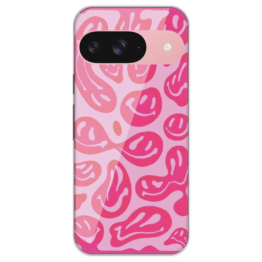 Pink Smilies - Printed Silicone Case For Google Pixel 9