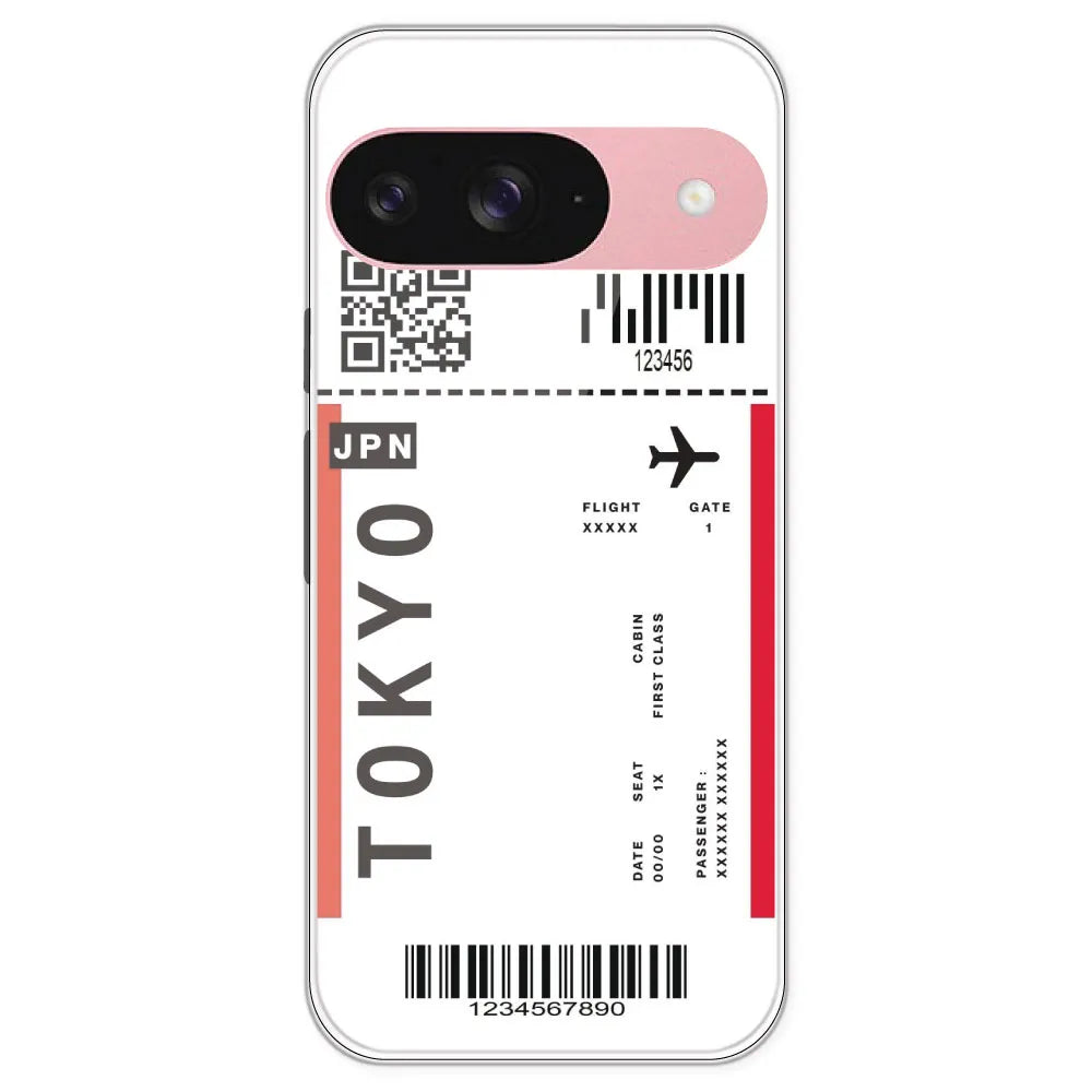 Tokyo Ticket - Clear Printed Silicone Case For Google Pixel 9