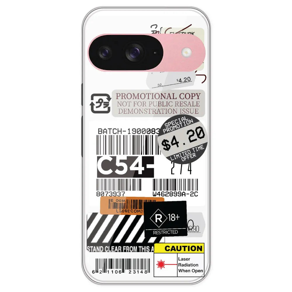 Labels - Clear Printed Silicone Case For Google Pixel 9