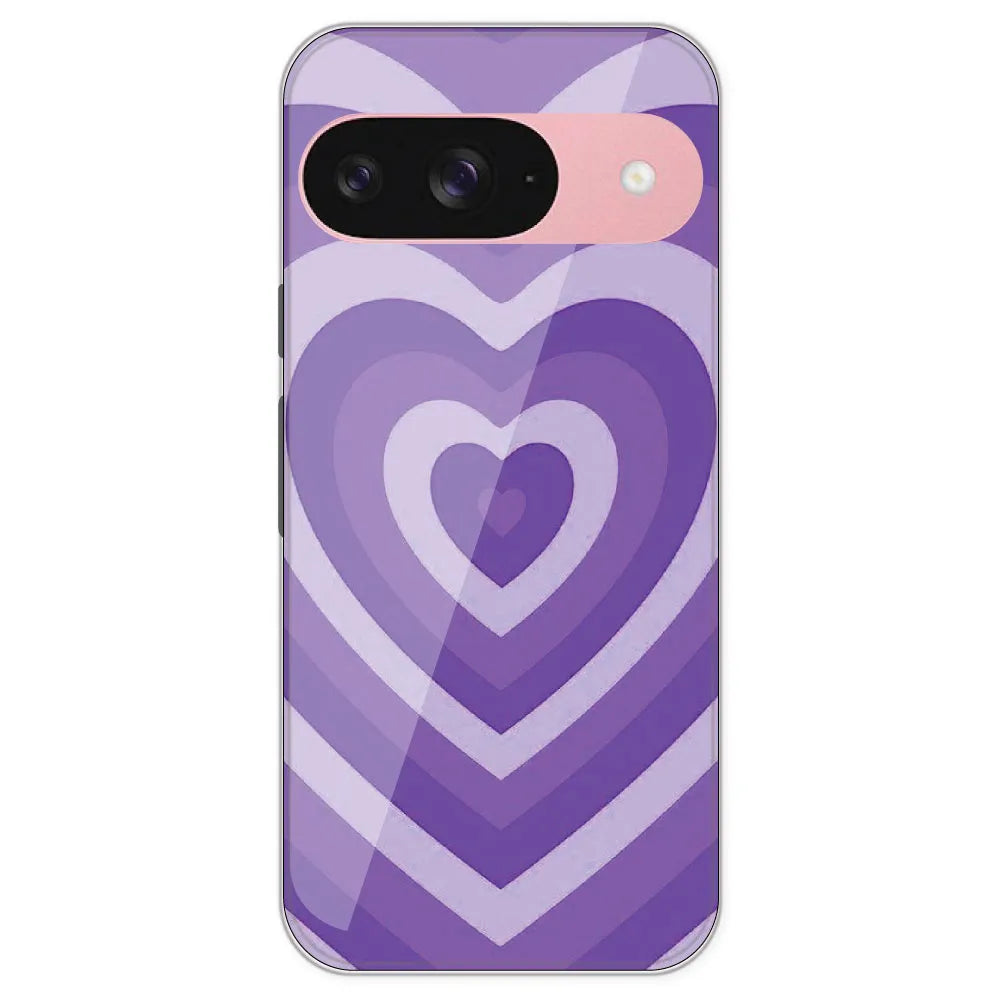 Purple Hearts - Printed Silicone Case For Google Pixel 9