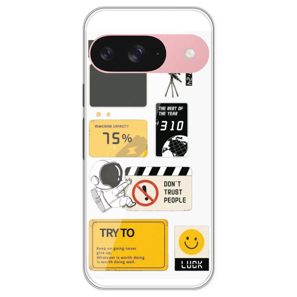 Space - Clear Printed Silicone Case For Google Pixel 9