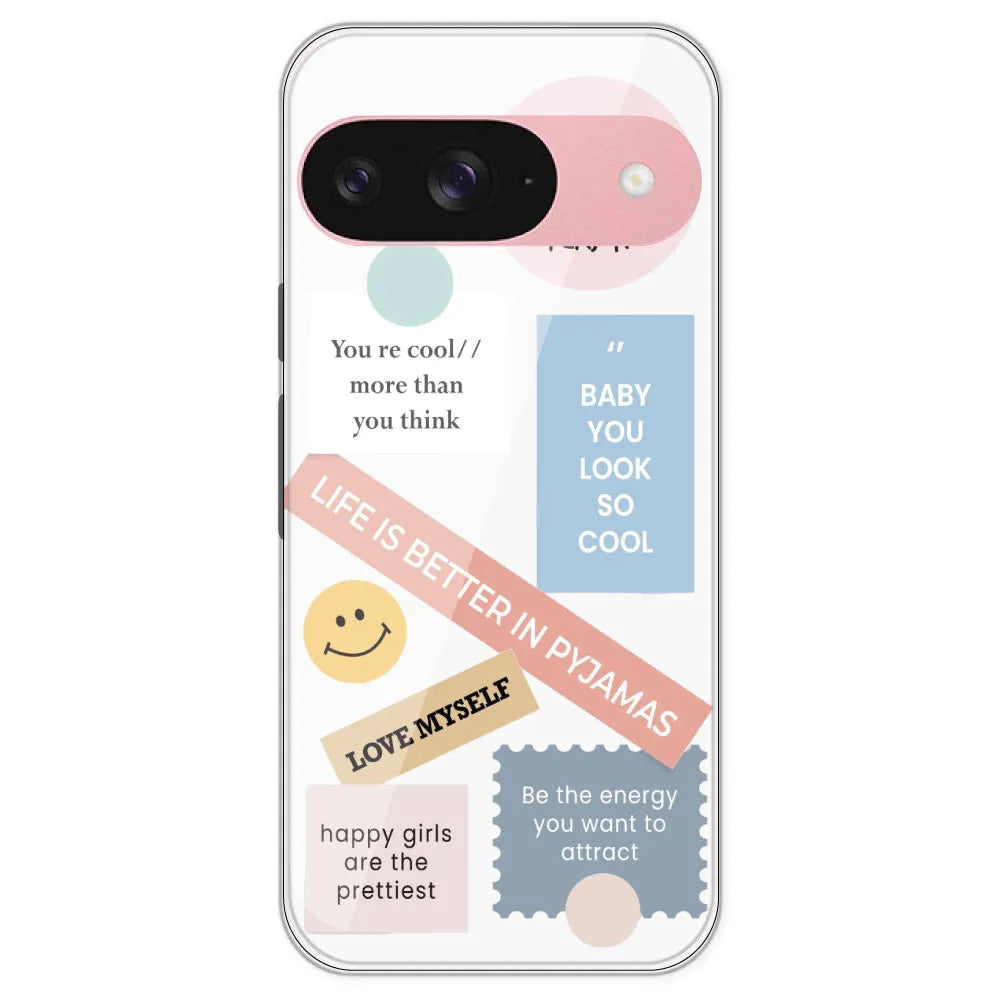 Be Happy - Clear Printed Silicone Case For Google Pixel 9
