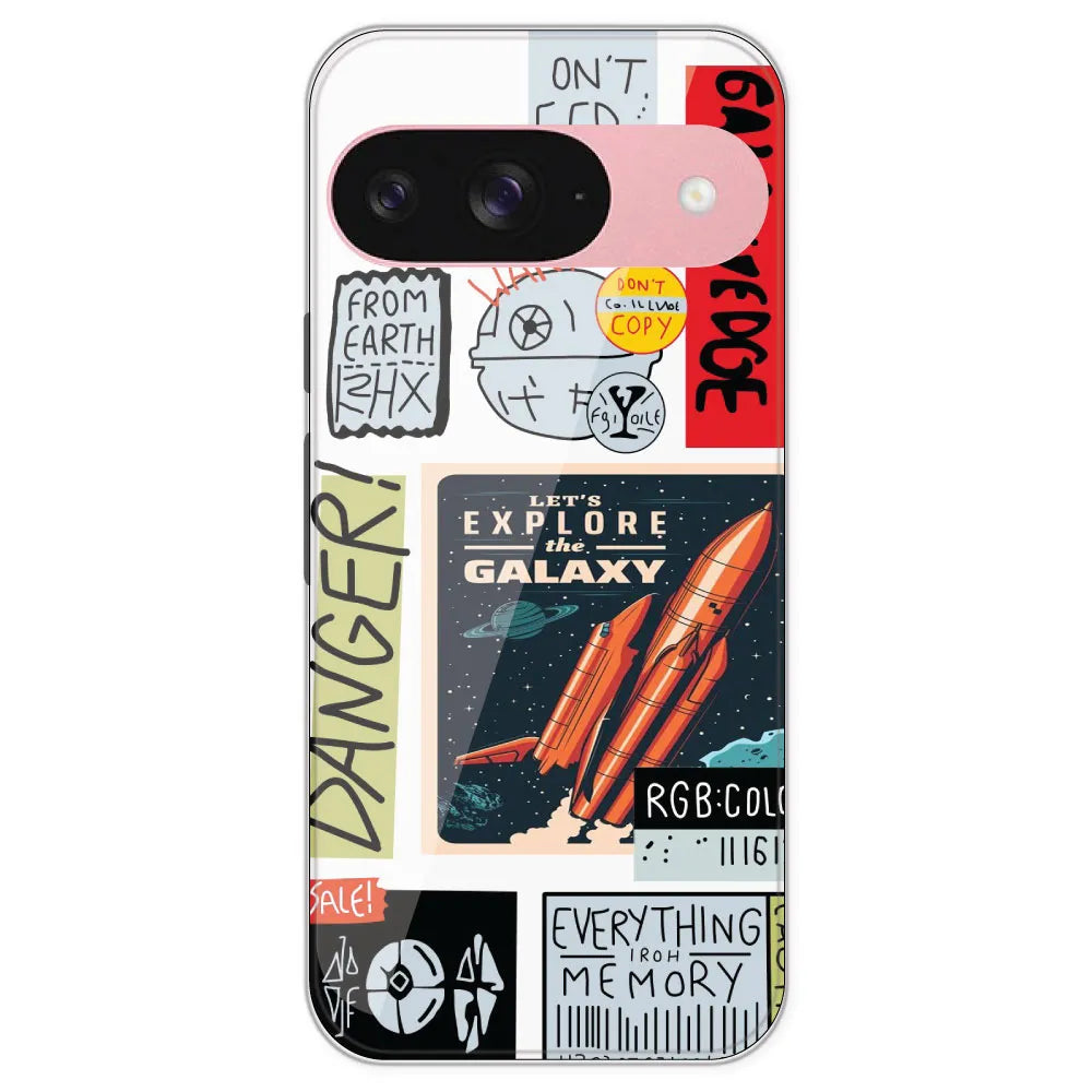 Galaxy - Clear Printed Silicone Case For Google Pixel 9