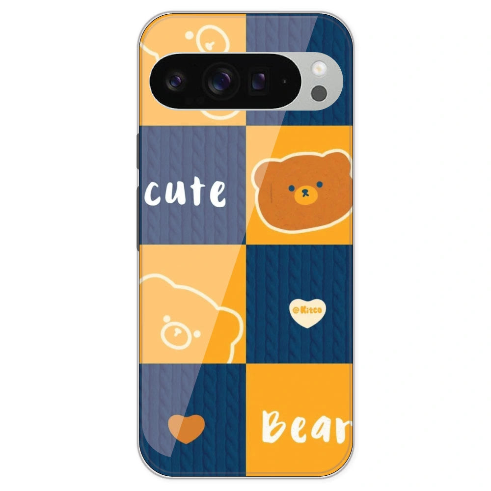 Cute Bear Collage - Printed Silicone Case For Google Pixel 9 Pro XL