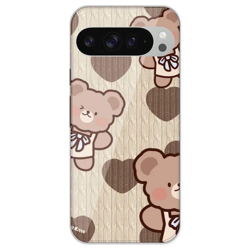 Teddy Heart - Printed Silicone Case For Google Pixel 9 Pro XL