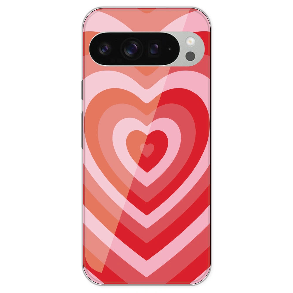 Red Hearts - Printed Silicone Case For Google Pixel 9 Pro XL