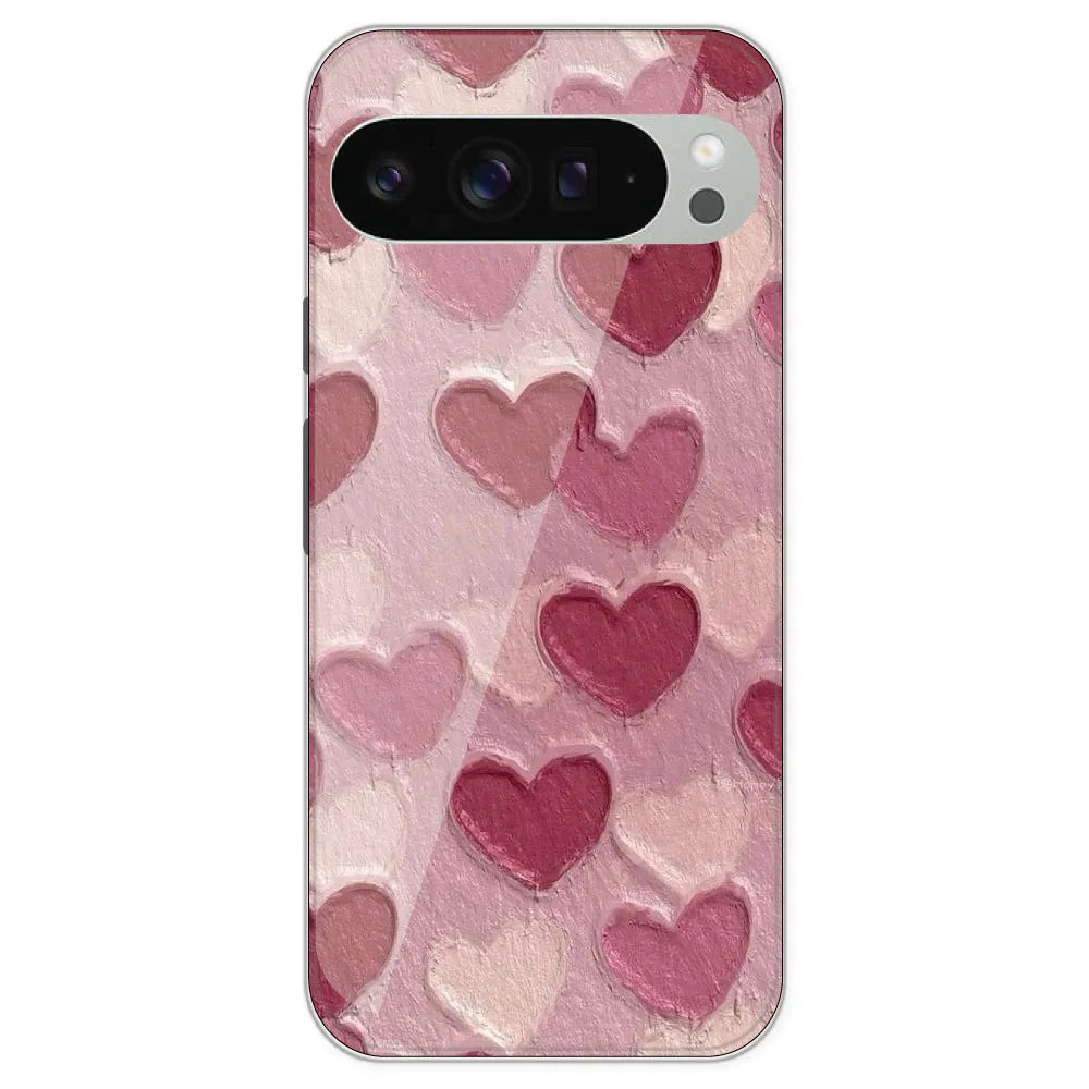 Pastel Hearts Love - Printed Silicone Case For Google Pixel 9 Pro XL