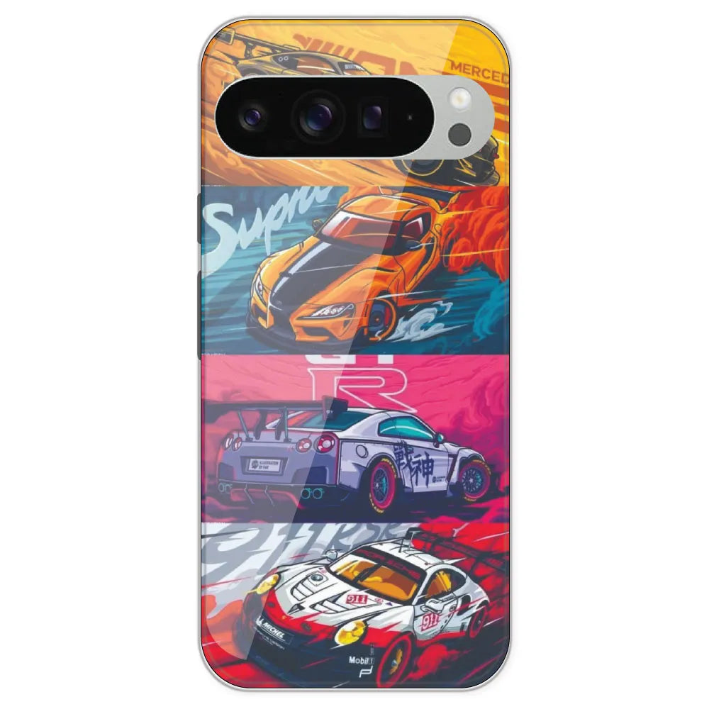 Sports car - Printed Silicone Case For Google Pixel 9 Pro XL