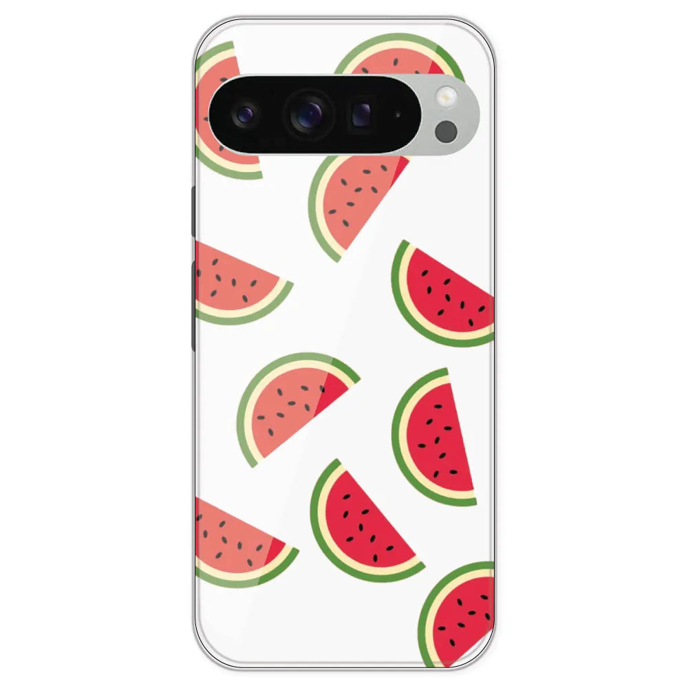 Watermelons - Clear Printed Silicone Case For Google Pixel 9 Pro XL