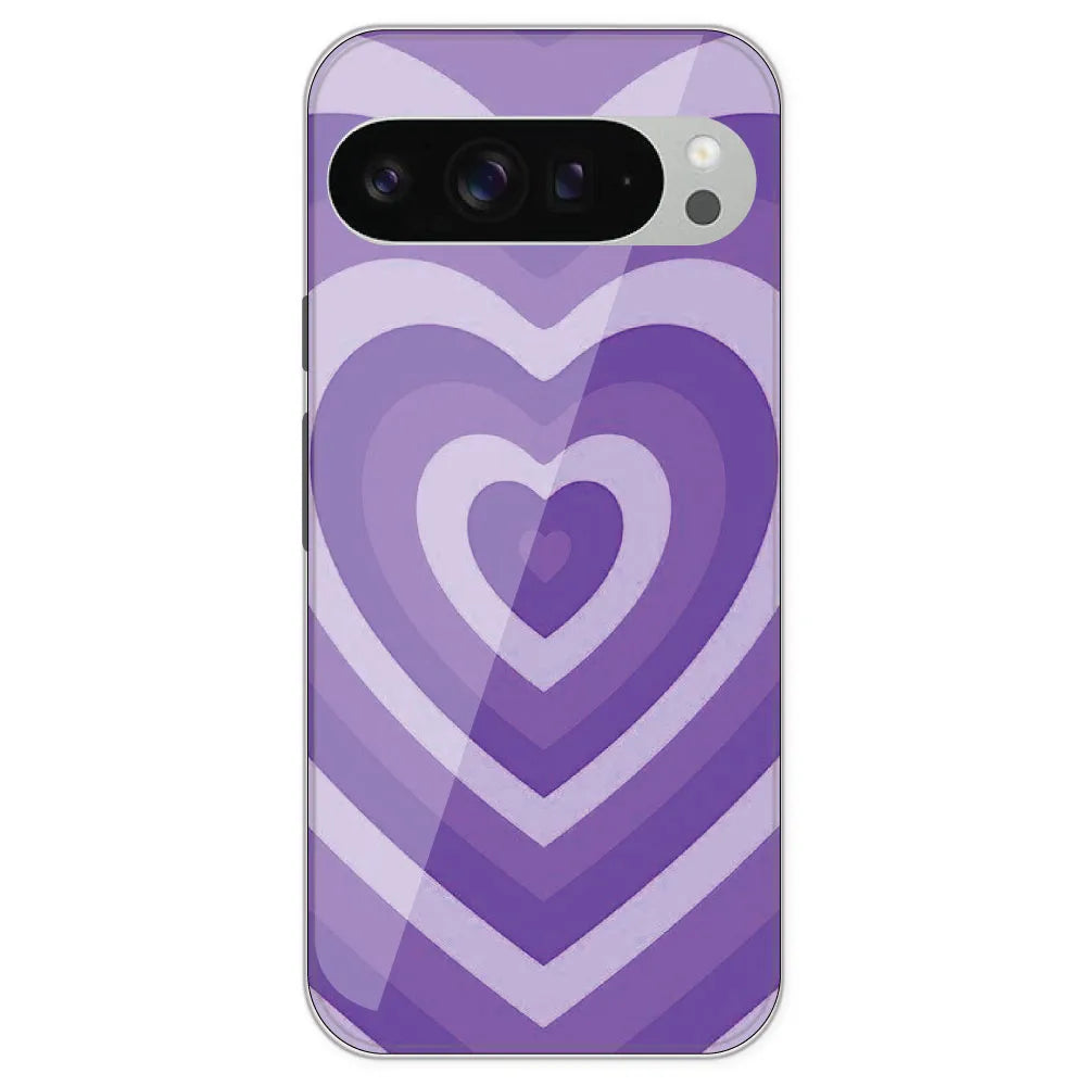 Purple Hearts - Printed Silicone Case For Google Pixel 9 Pro XL