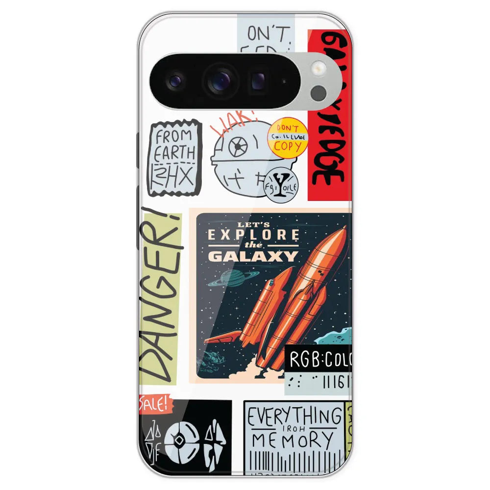 Galaxy - Clear Printed Silicone Case For Google Pixel 9 Pro XL