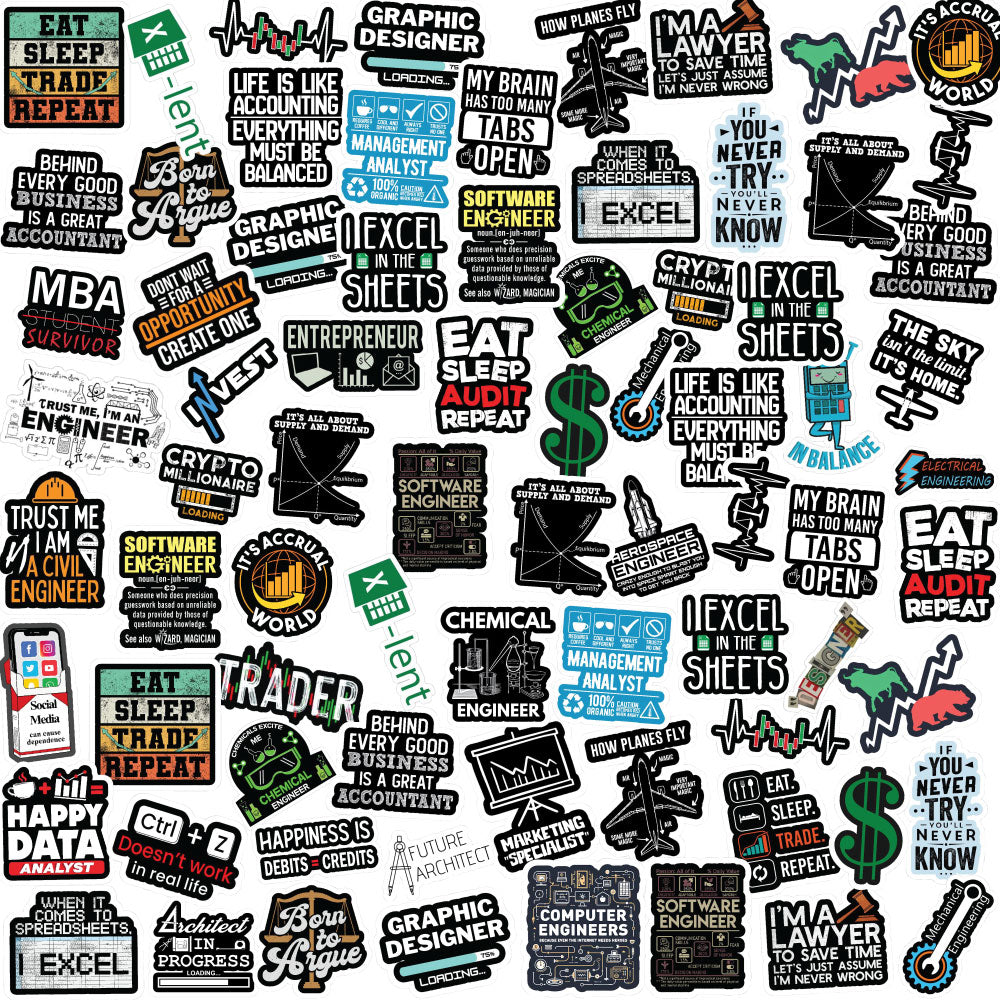 Professional Sticker Bundle – 47 Waterproof Aesthetic Stickers