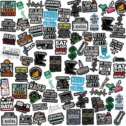 Professional Sticker Bundle – 47 Waterproof Aesthetic Stickers