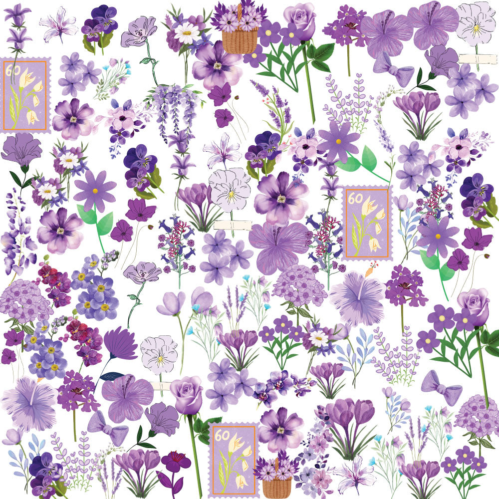 Purple Sticker Bundle – 46 Waterproof Aesthetic Stickers