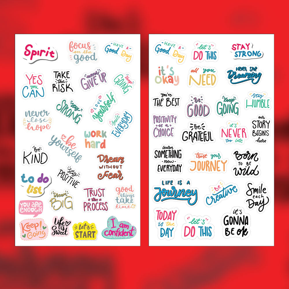 Quotes Sticker Bundle – 48 Waterproof Aesthetic Stickers
