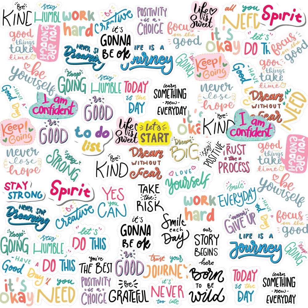 Quotes Sticker Bundle – 48 Waterproof Aesthetic Stickers