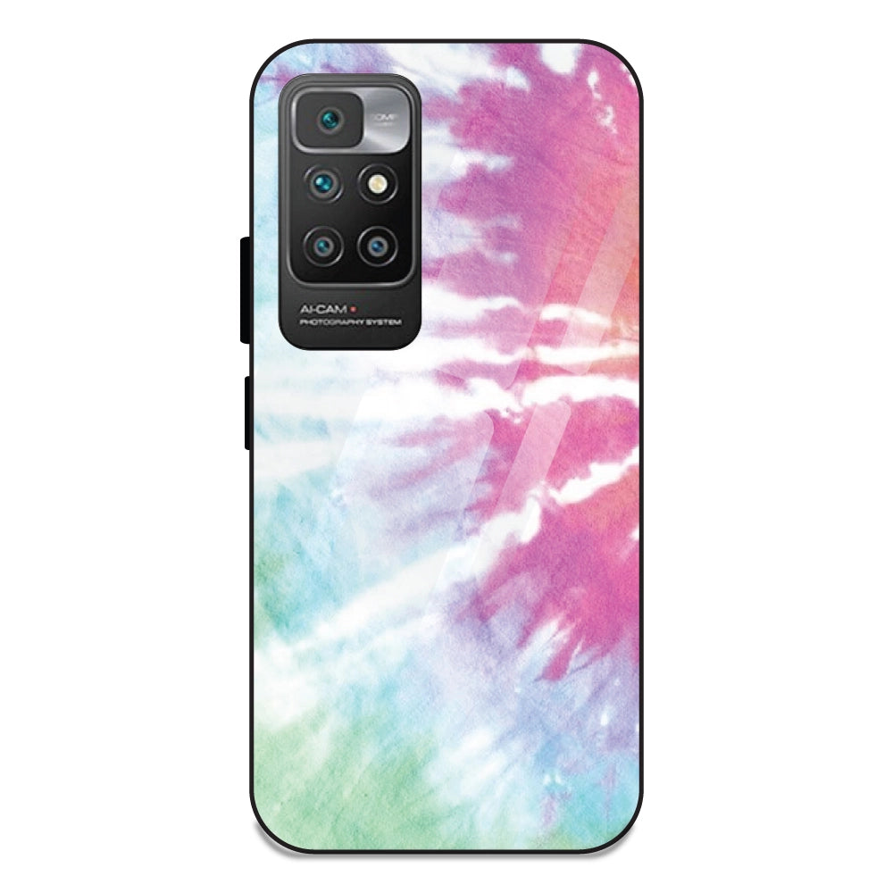 3 Color Splash Tie Dye - Glass Case For Redmi 10 Prime