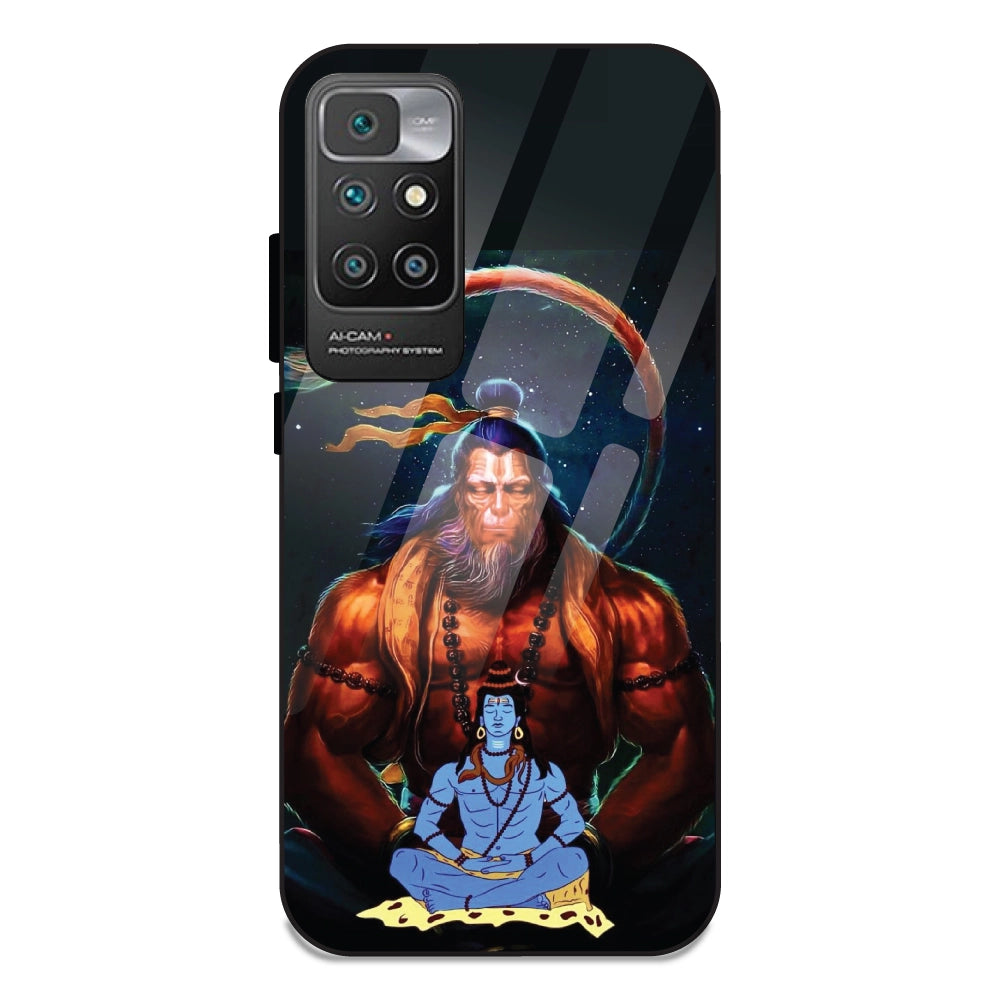 Lord Shiva & Lord Hanuman - Glass Cases For Redmi 10 Prime